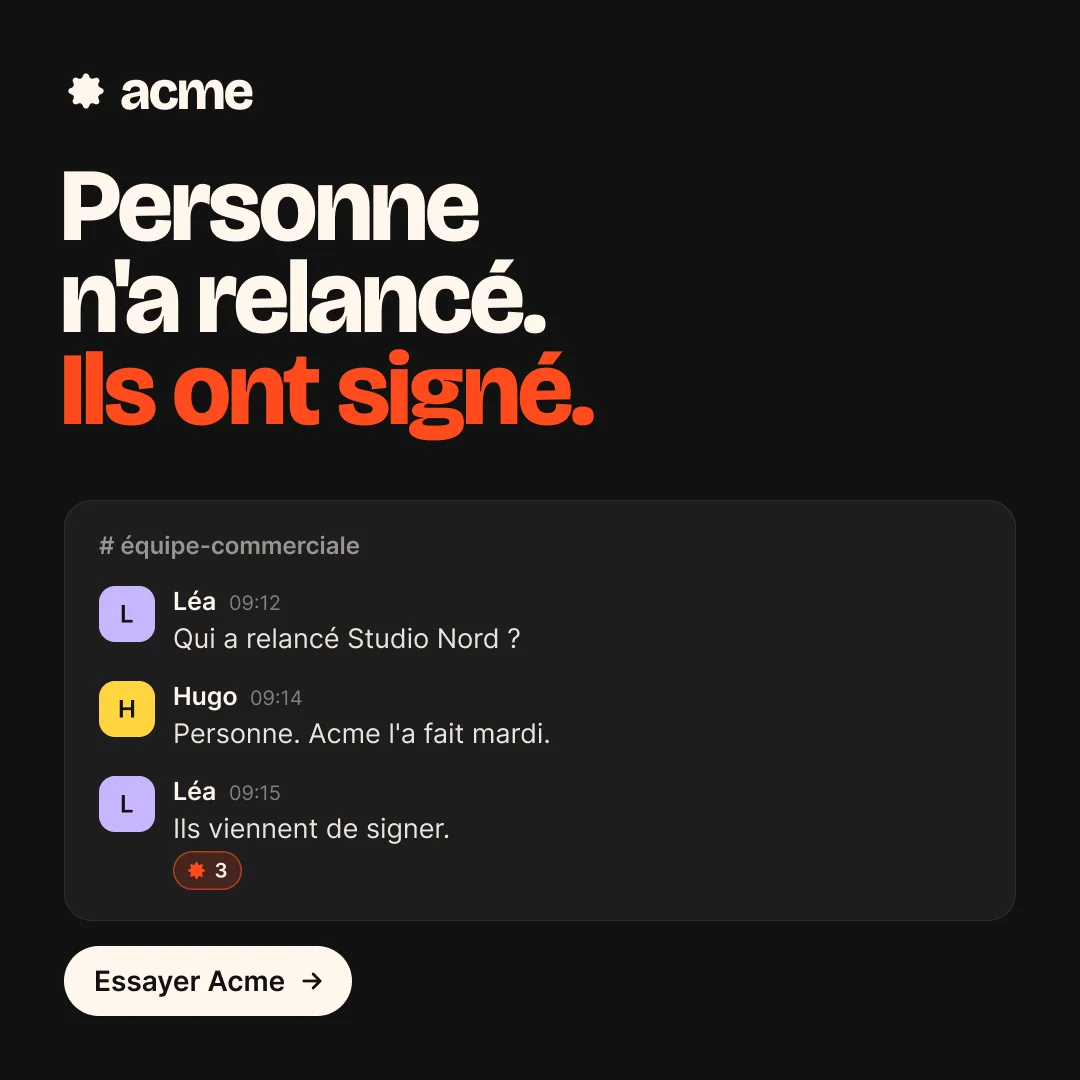 Proof, ad for Acme, a made-up brand